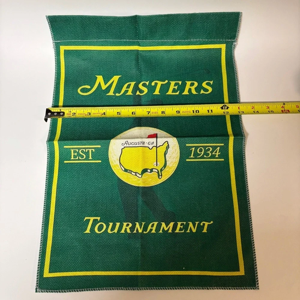 Masters Tournament Golf Garden Flag Augusta Georgia Green Yellow Burlap Style